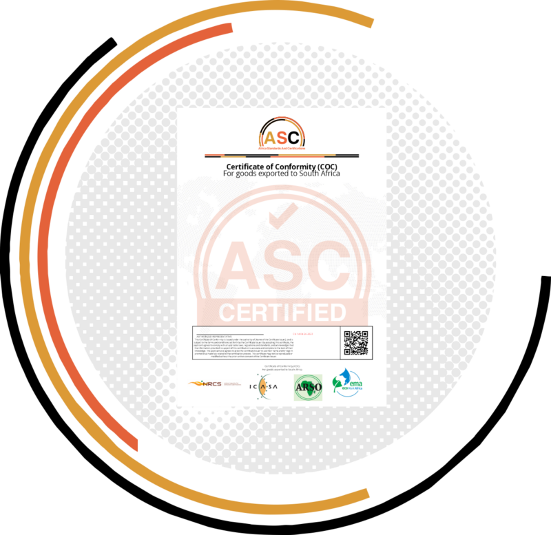 ASC Certified - Certificate of Conformity (COC) sample document
